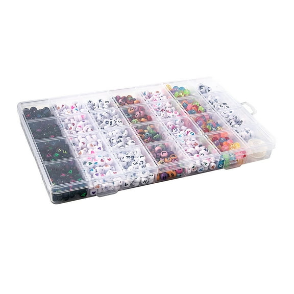 Fun Express 8 1/2" x 5" Storage Compartment Box with Assorted Round Beads