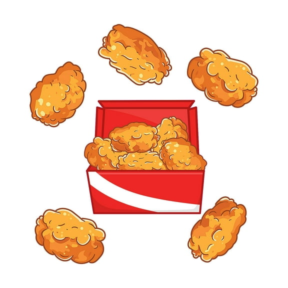 Fun Express 8 1/4" - 16" Food Party Chicken Nuggets Cardstock Wall Cutouts Set - 7 Pieces