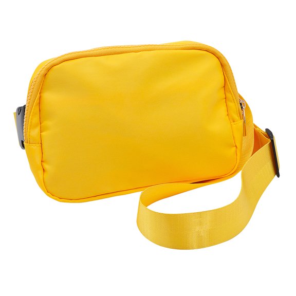 Fun Express 8 1/4" x 5 1/2" Yellow Polyester Crossbody Belt Bags 6 Pieces