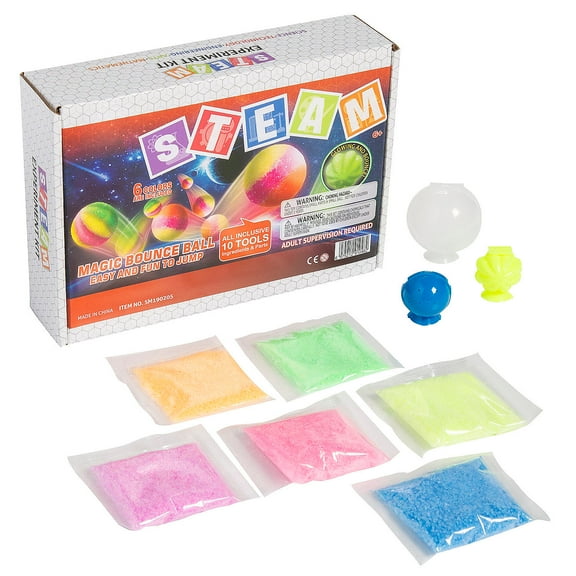 Fun Express 8 1/4" x 6 3/4" STEAM Little Scientists Magic Bouncing Ball Creation Kit - 7 Pieces - 7 Pieces