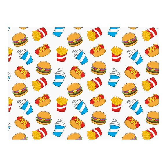 Fun Express 8 Ft. x 6 Ft. Fast Food Party Polyester Backdrop
