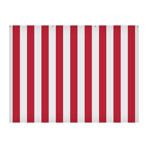 Fun Express 8 ft. x 6 ft. Red & White Striped Polyester Photobooth Backdrop