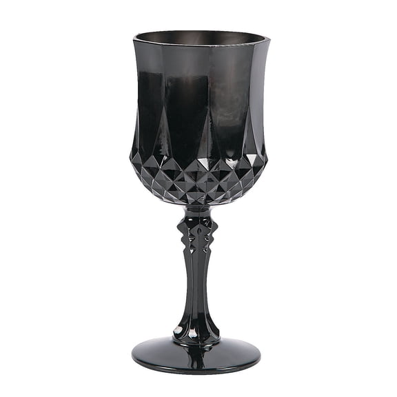 Fun Express 8 oz Patterned Wine Glasses Disposable Plastic Drinkware (Set of 12)