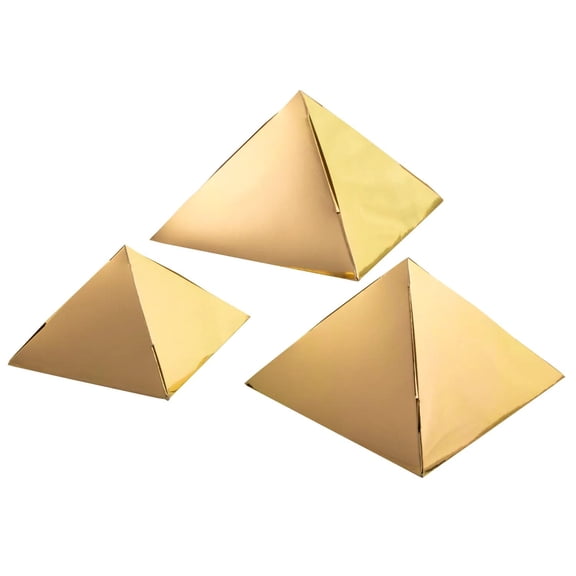 8" x 6 1/2" Egyptian Gold Pyramid Disposable Tabletop Centerpiece