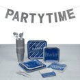 thumbnail image 1 of Fun Express 86 Pieces Blue & Silver Birthday Party Disposable Tableware Kit for 8 Guests, 1 of 1
