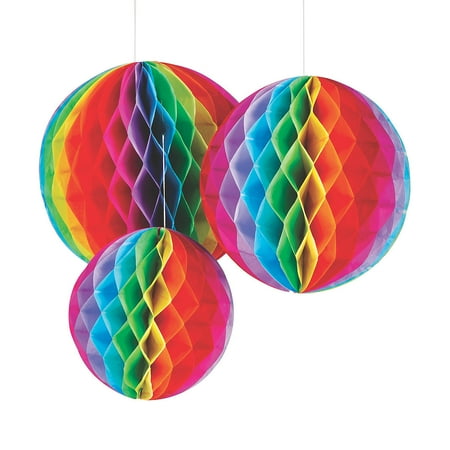 Fun Express 9" - 12" Fiesta Honeycomb Ceiling Decorations - 6 Pc.