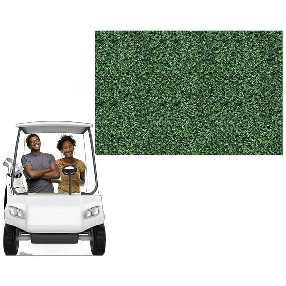 Fun Express 9 ft. x 6 ft. Golf Cart and Golf Course Green Backdrop Kit - 2 Pieces