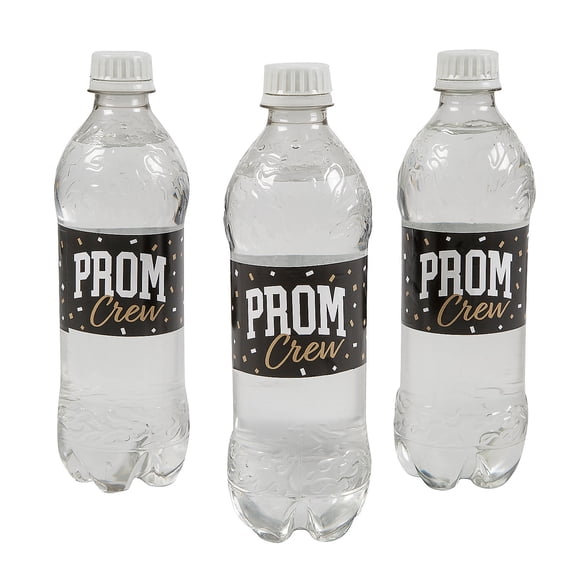 Fun Express 9" x 2" Bulk 50 Pieces Prom Crew Favor Stickers Water Bottle Labels