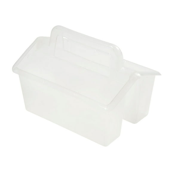 Fun Express 9" x 6 1/4" 4-Compartment Clear Classroom Storage Caddies - 6 Pieces