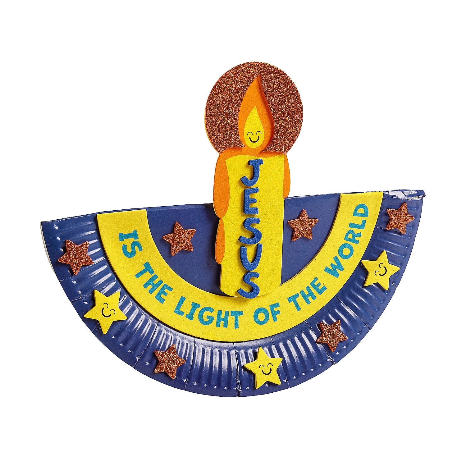 Fun Express 9" x 7 1/2" Religious Candle Rocking Paper Plate Craft Kit - Makes 12