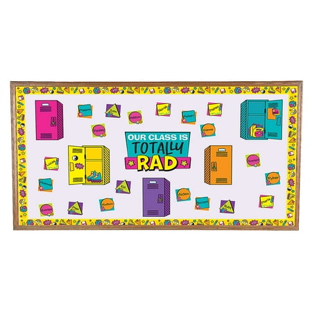 Fun Express 90s Our Class is Totally Rad Classroom Bulletin Board Set - 68 Pc