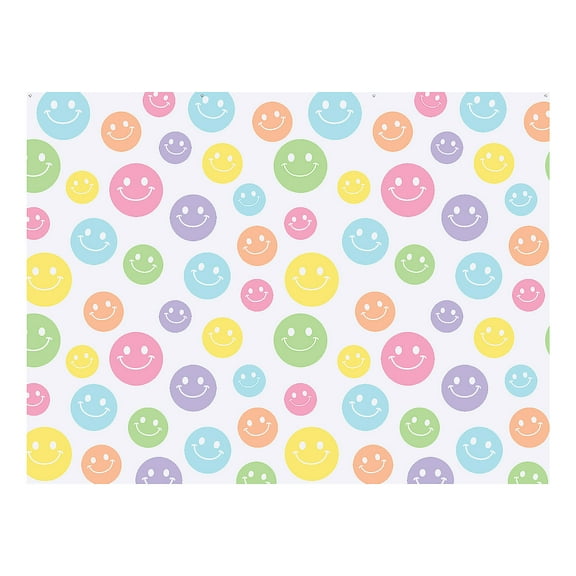 Fun Express 96" x 72" Smiley Face Party Photobooth Polyester Backdrop