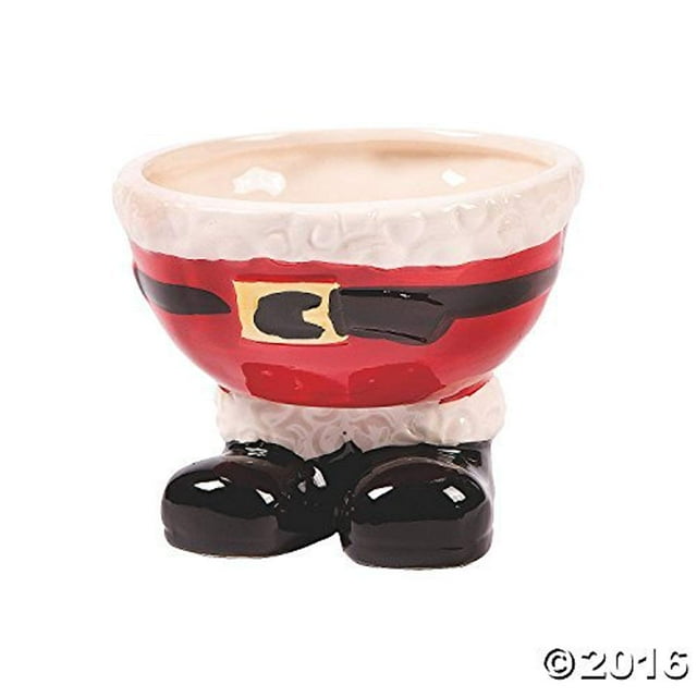Fun Express ADORABLE SANTA FEET CERAMIC BOWL, Red, One Size