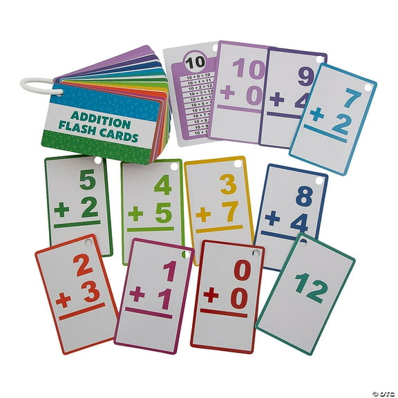 Fun Express Addition Flash Cards on a Ring - 6 Pieces