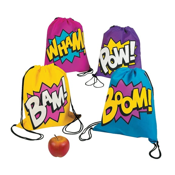 Fun Express Assorted Colors Birthday Party Bags, 12 Count