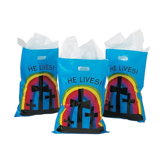 Fun Express - Inspirational Goody Bags (50pc) for Easter - Party Supplies - Bags - Plastic Bags - Easter - 50 Pieces