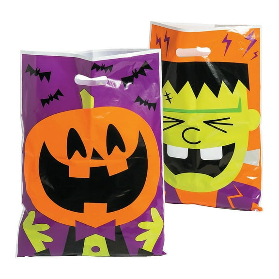 Fun Express Assorted Colors Halloween Party Bags, 50 Count