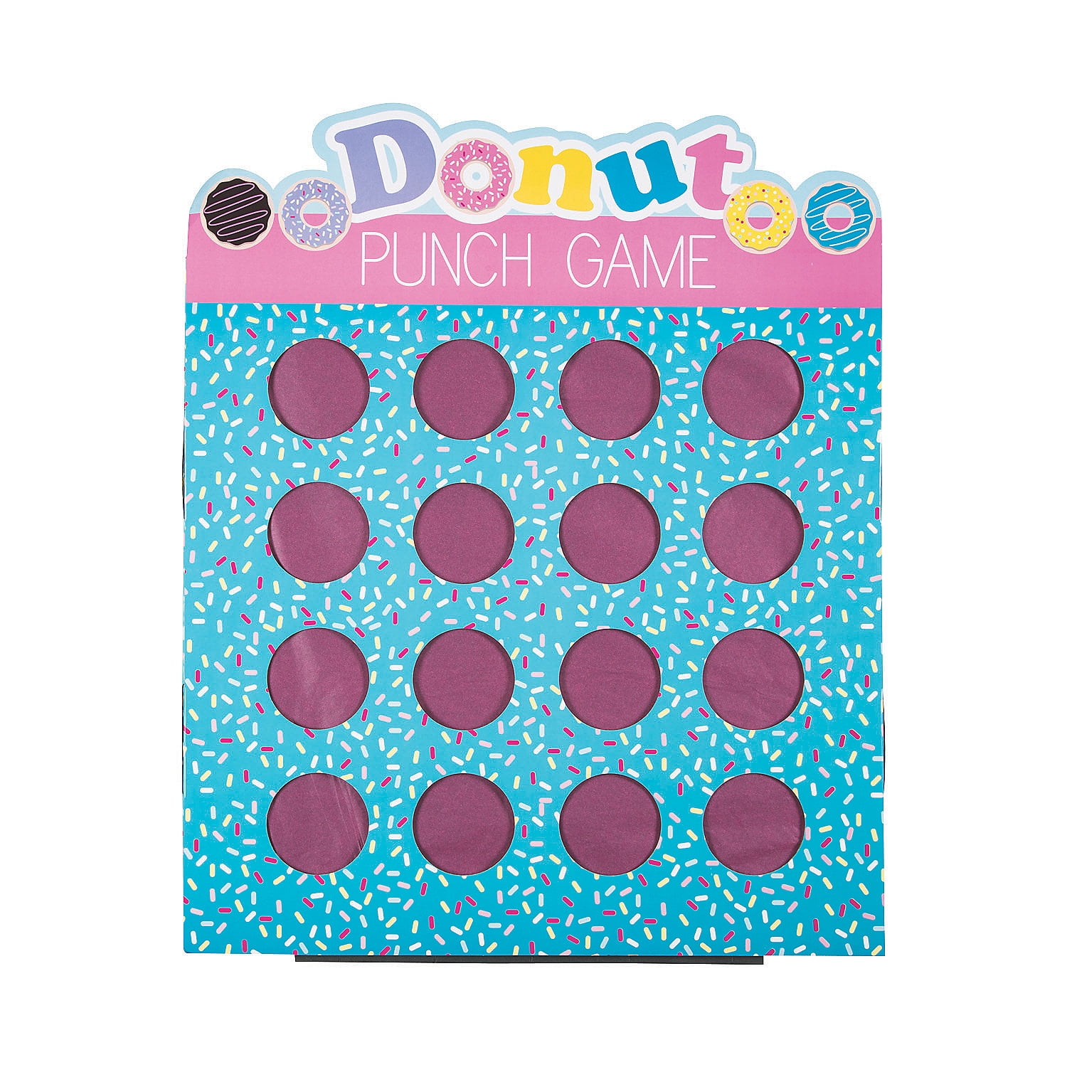 DONUT PARTY PRIZE PUNCH GAME 16 HOLE - Toys - 1 Piece