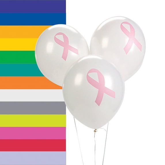 Fun Express Awareness Ribbon 11" Latex Balloons Bulk 48 Pc