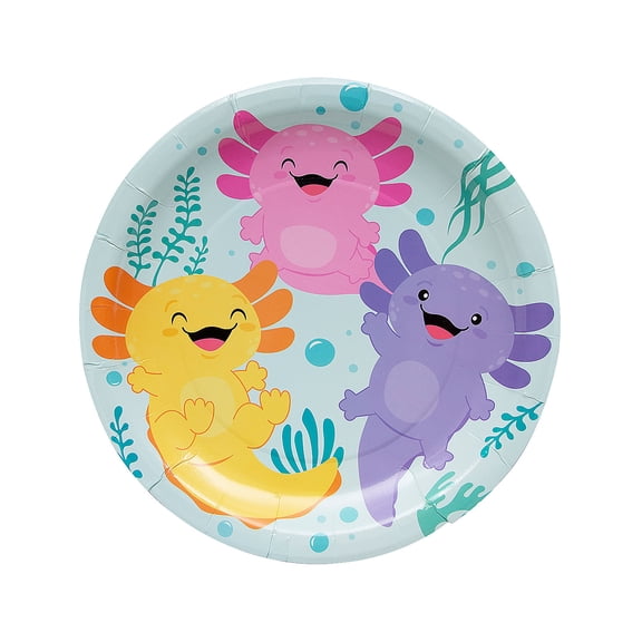 Fun Express Axolotl Paper Dinner Plates - 8 Count