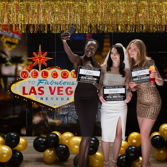 Fun Express Bachelorette Party Mug Shot Photo Booth Kit - 9 Pieces