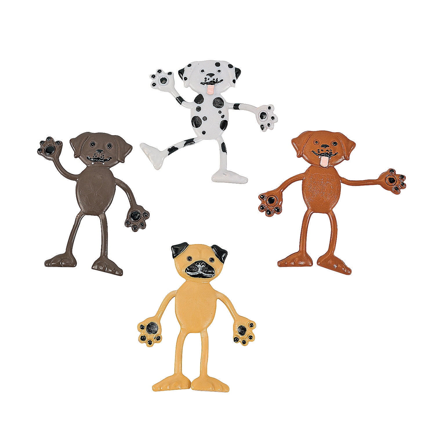 Fun Express Bendable Dog Figurine Toy Set Adorable & Flexible Puppy Figures for Party Favors Goodie Bags Classroom Rewards Prizes & Playtime Fun Great for Kids Events & Celebrations 24 Pieces