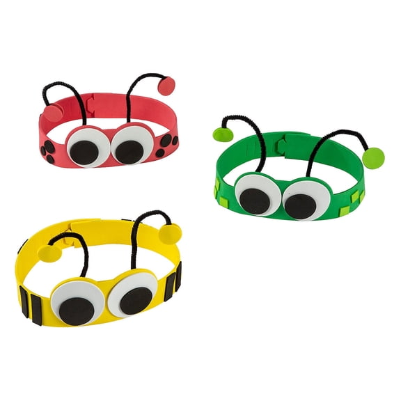 Fun Express Big Eye Bug Headband Craft Kit - Fun DIY Craft for Kids Perfect for Parties Camps Classrooms & Creative Activities Great for Building Fine Motor Skills & Imagination 12 Pieces