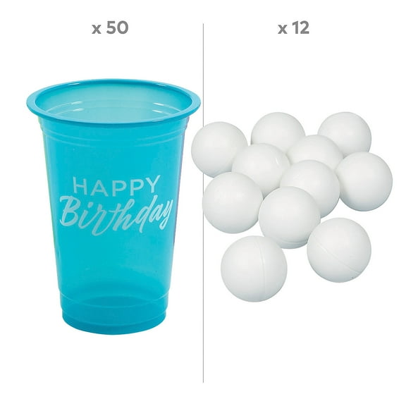 Fun Express Birthday Beer Pong Game Kit - 62 Pc