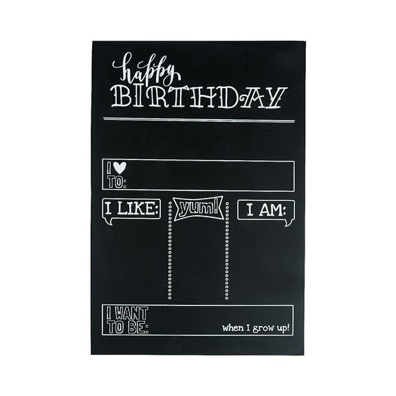 Fun Express Birthday Milestone Home Decor Chalkboard