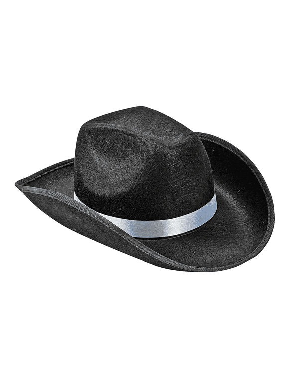 Black Cowboy Hat - Classic Western Style Durable Felt for Costumes Parties & Outdoor Events - Perfect for Themed Celebrations Costume Parties & Western-Themed Gatherings - 1 Piece