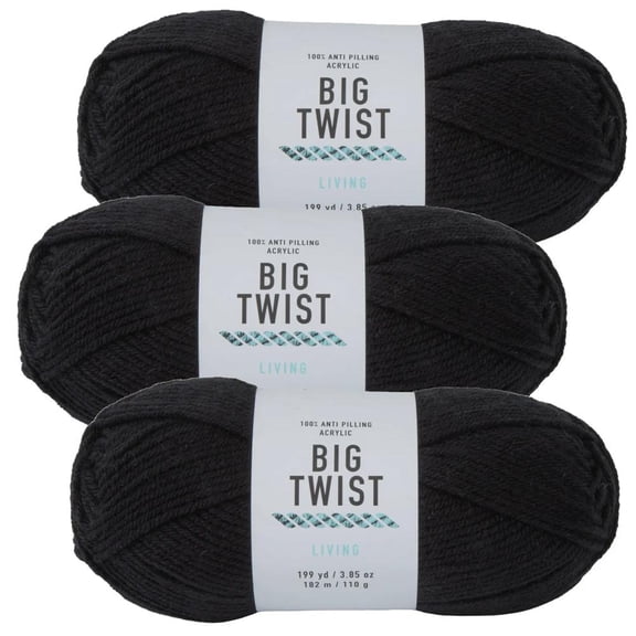 Fun Express Black Medium Weight Anti Pilling Acrylic Yarn - 3 Skeins