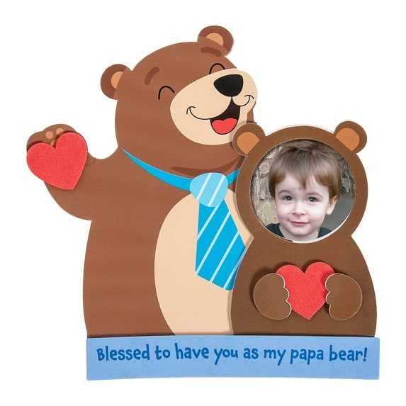 Fun Express Blessed Papa Bear Picture Frame Magnet Foam Craft Kit - Makes 12