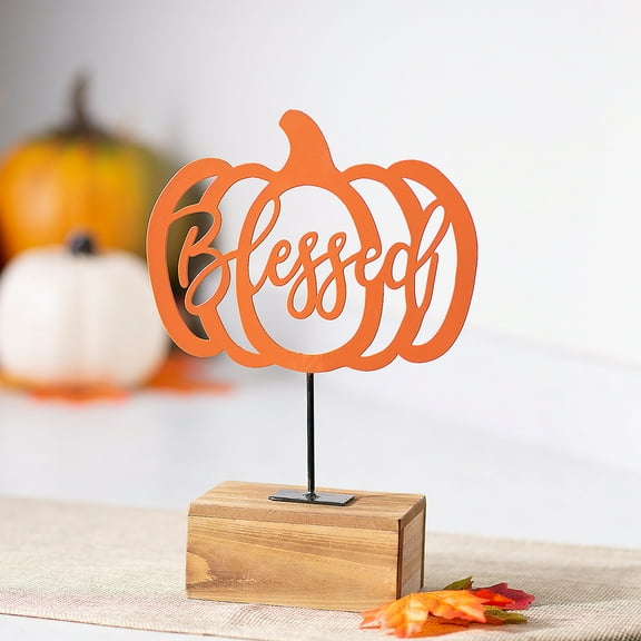Fun Express Blessed Pumpkin Tabletop Sign