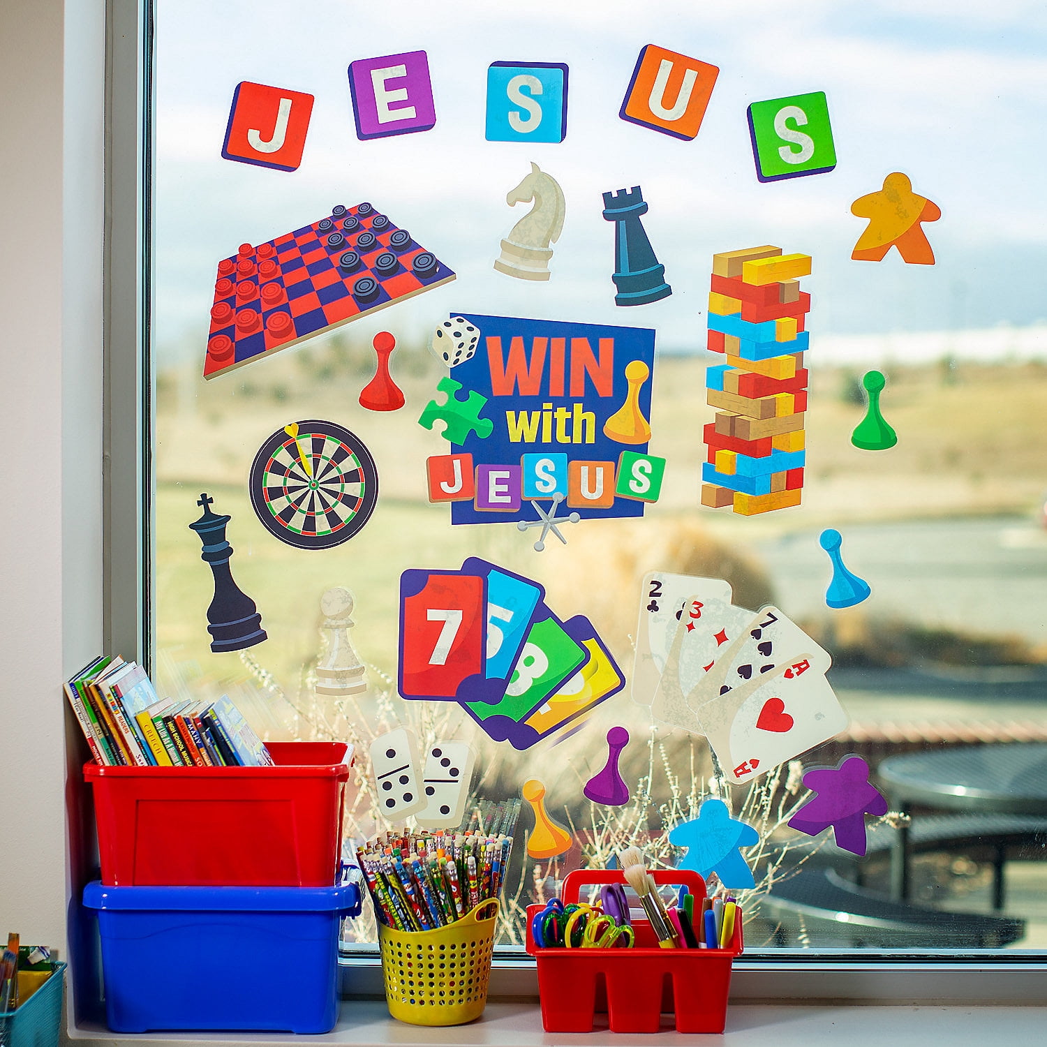 Fun Express Board Game VBS Window Clings - 40 Pc.
