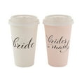thumbnail image 1 of Fun Express Bride & Bridesmaid Small Disposable Paper Coffee Cups with Lids & Sleeves 16 oz - 12 Ct, 1 of 1