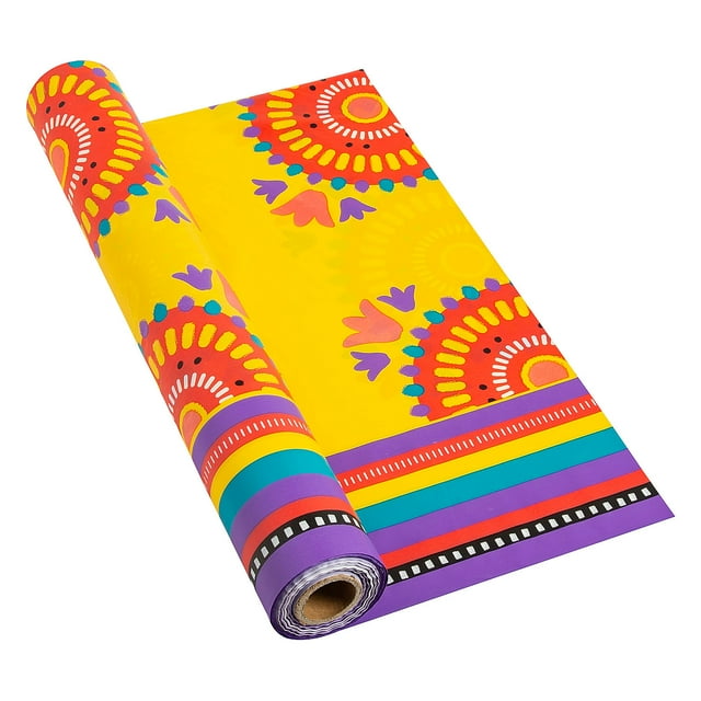Fun Express Bright Fiesta Plastic Tablecloth Roll