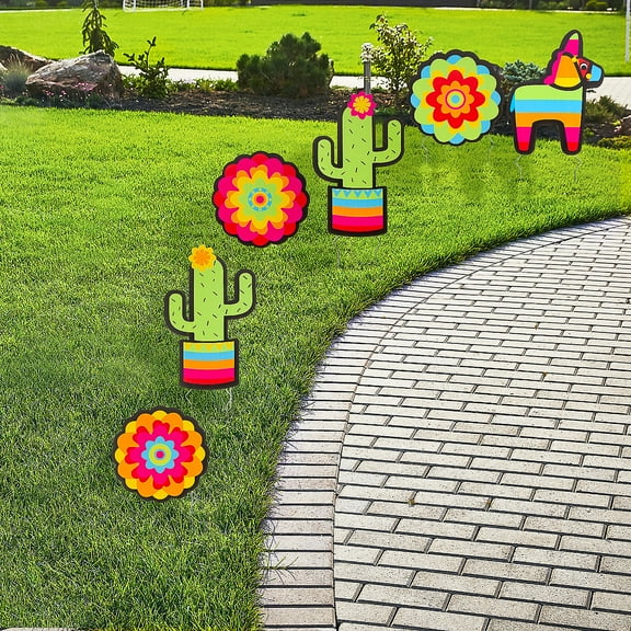 Fun Express Bright Fiesta Yard Signs - 6 Pc.