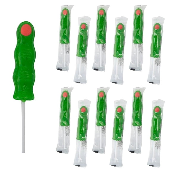 Fun Express Bright Green Witch's Finger Green Apple-Flavored Lollipops 12 pc
