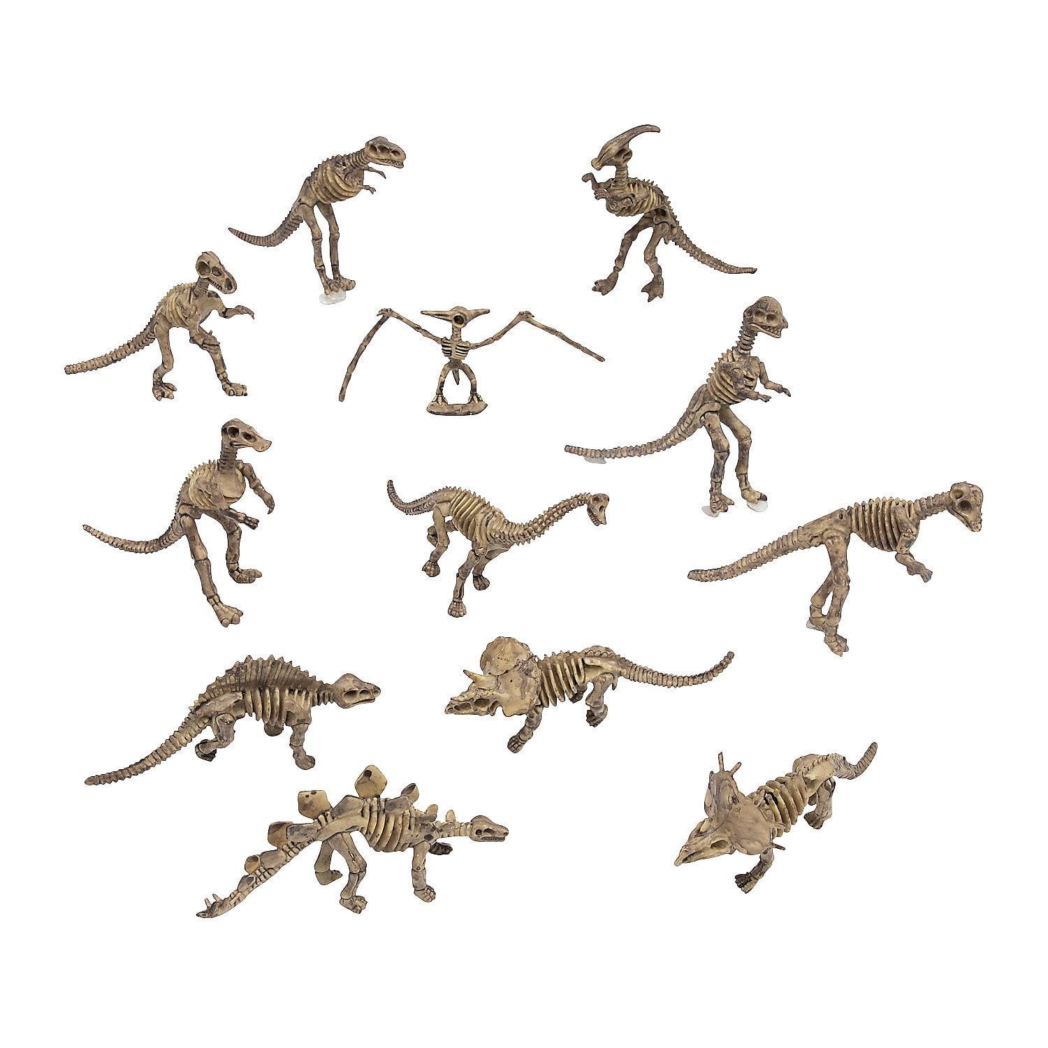 Dino-Mite Brown Plastic Dinosaur Skeleton Action Set