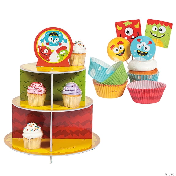 Bulk 101 Pieces Mini Monster Cupcake Stand Kit