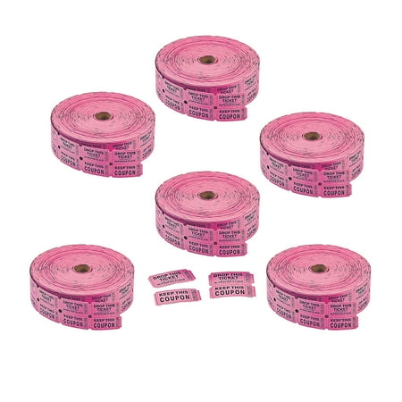 Fun Express Bulk 12,000 Pieces Magenta Coupon Double Roll Tickets
