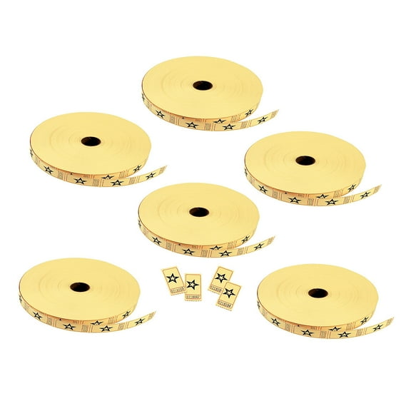 Fun Express Bulk 12,000 Pieces Yellow Star Single Roll Tickets