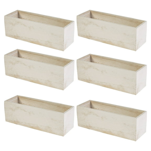 Fun Express Bulk 12 Pieces Whitewash Planter Box Centerpieces