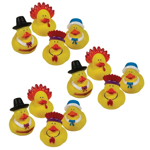 Fun Express Bulk 120 Pieces Thanksgiving Rubber Ducks