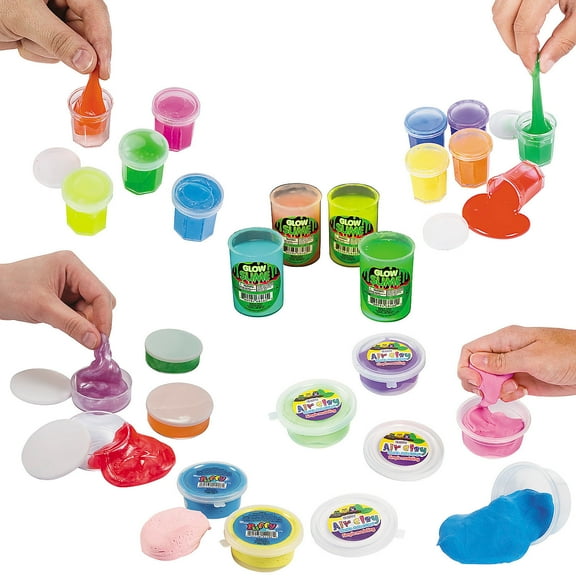 Fun Express Bulk 144 Pieces Everyday Fun Putty & Slime Multicolor Sensory Toy Kit