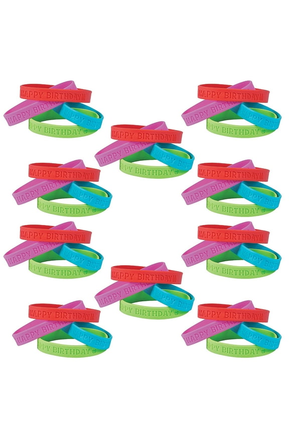 Bulk 144 Pieces Happy Birthday Bracelets