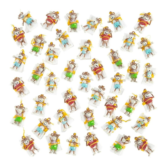Fun Express Bulk 144 Pieces Mini Beach Monkey Paratroopers