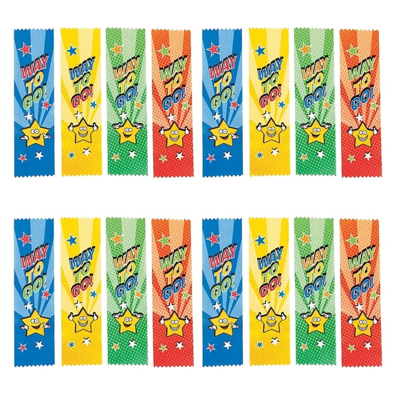 Fun Express Bulk 144 Pieces Way to Go Star Award Ribbons