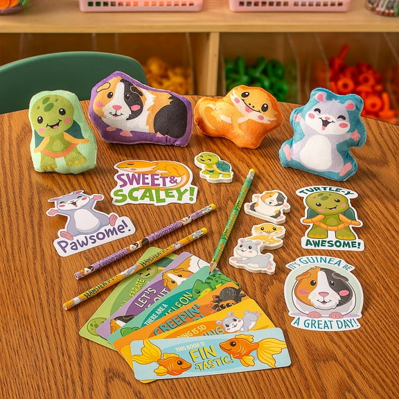 Fun Express Bulk 158 Pieces Classroom Pets Reward Assortment Kit