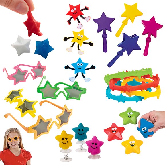 Fun Express Bulk 168 Pieces Star Novelty Toy & Handout Assortment Kit